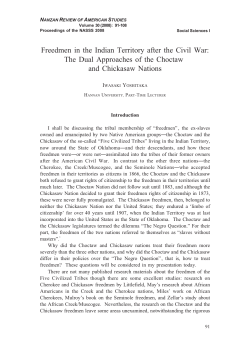 Freedmen in the Indian Territory after the Civil War: The Dual