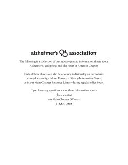 Information Packet - Alzheimer`s Association
