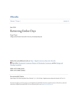 Retrieving Ember Days - DigitalCommons@CSB/SJU