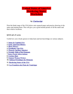 United States of America Bordering States Worksheet