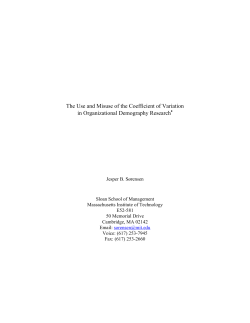 The Use and Misuse of the Coefficient of Variation