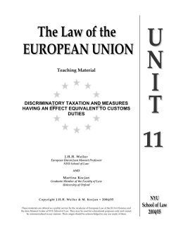 Discriminatory Taxation and Measures having an Effect Equivalent