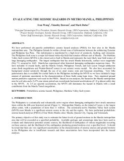 evaluating the seismic hazards in metro manila, philippines