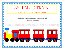 syllable train - Speech Language and Beyond, LLC