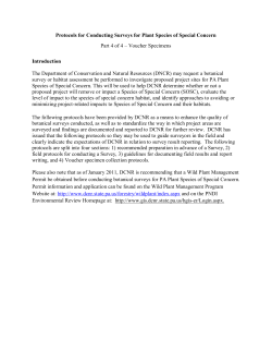 Protocols for Conducting Surveys for Plant Species of Special