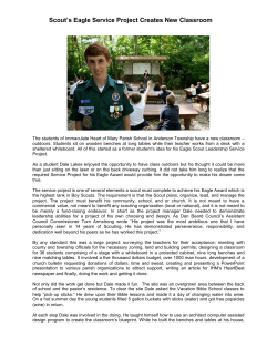 Scout`s Eagle Service Project Creates New Classroom