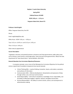 Stephen F. Austin State University Spring 2015 Political Science