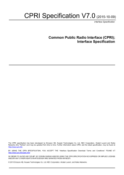 CPRI Specification V7.0 - Common Public Radio Interface