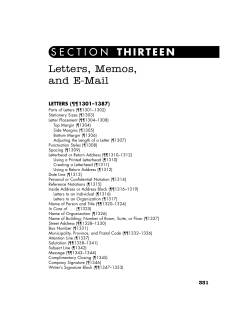 SECTION THIRTEEN Letters, Memos, and E-Mail