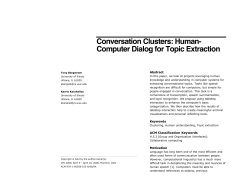 Conversation Clusters: Human- Computer Dialog for Topic Extraction