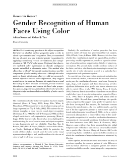 Gender Recognition of Human Faces Using Color
