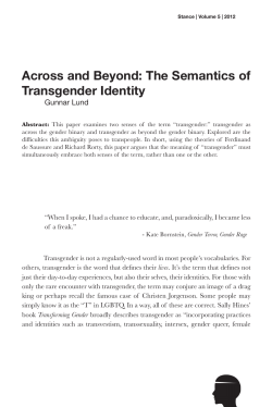 Across and Beyond: The Semantics of Transgender Identity