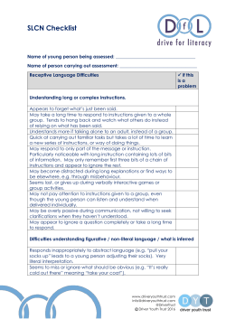 Checklist - Driver Youth Trust