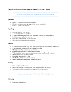 Find out about Speech and Language Development During