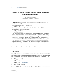 Focusing on Unlikely Accented Nominals: Context, Alternatives and
