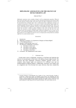 Diplomatic Assurances and the Silence of Human Rights Law
