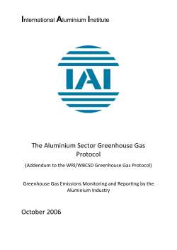 Aluminium Sector Greenhouse Gas Protocol