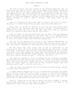 the gospel according to luke lesson 1