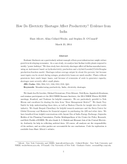 How Do Electricity Shortages Affect Productivity? Evidence from India