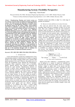 Manufacturing System: Flexibility Perspective