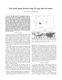 Part based people detection using 2D range data and images