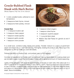 Creole-Rubbed Flank Steak with Herb Butter / Acrobat PDF Reader