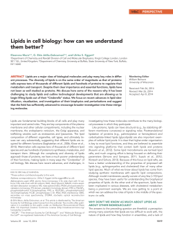 Lipids in cell biology: how can we understand them