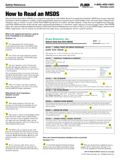 How to Read an MSDS