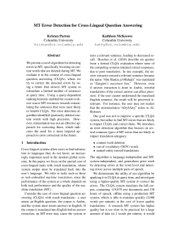 MT Error Detection for Cross-Lingual Question