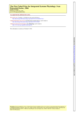 Petrovich Pavlov, 1904 The First Nobel Prize for