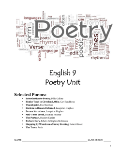 9th Grade English Poetry Unit