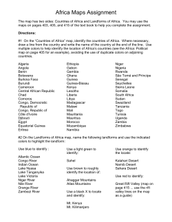 Unit 6 Africa Maps Assignment