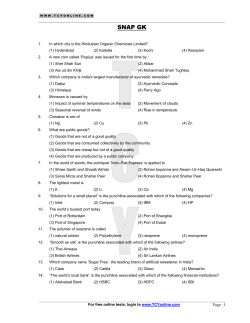 SNAP GK - Rediff.com