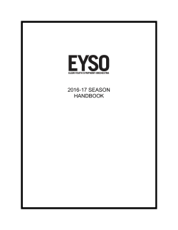 EYSO Member Handbook - Elgin Youth Symphony Orchestra