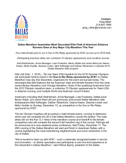 Dallas Marathon Assembles Most Decorated Elite Field of American