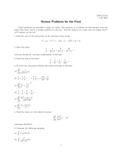 Review Problems for the Final