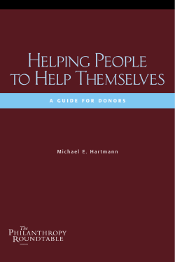 Helping People to Help Themselves