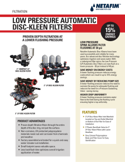 low pressure automatic disc-kleen filters