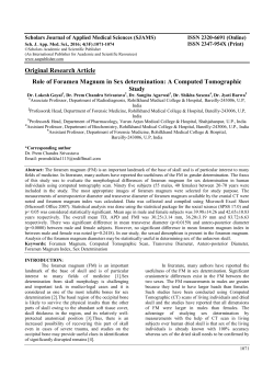 Original Research Article Role of Foramen Magnum in Sex