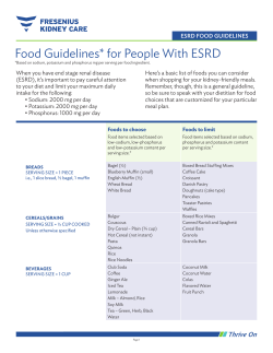 Food Guidelines* for People With ESRD