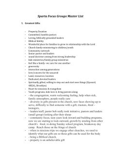 Sparta Focus Groups Master List - Sparta Evangelical Free Church