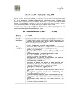 Advertisement for the Post the of Dy. CAO