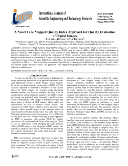A Novel Tone Mapped Quality Index Approach for Quality
