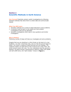 Section 2 Scientific Methods in Earth Science