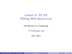Lecture 13: ES 102 Plotting With Matplotlib