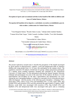 Percepci&oacute;n del beneficio de los deportes y actividades