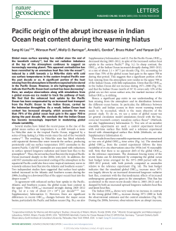 Pacific origin of the abrupt increase in Indian Ocean heat - IIOE-2