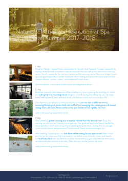 Nature activities and relaxation at Spa Hotel Kumpeli
