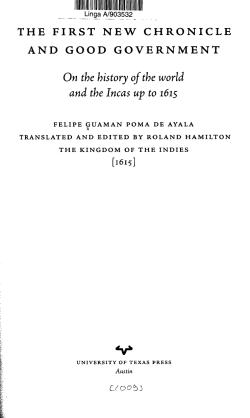 THE FIRST NEW CHRONICLE AND GOOD GOVERNMENT