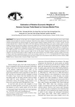 Estimation of Relative Economic Weights of Hanwoo Carcass Traits